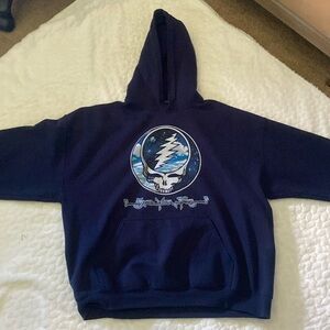 Grateful Dead Space Your Face Sweater Blue Size XL Definitely Fits Like A Medium